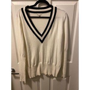 BOSTON PROPER SEXY V-NECK RIBBED SWEATER